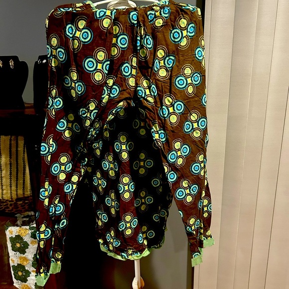 African Men's Clothing Traditional 2 Piece Embroidered Suit Shirt Pants - Picture 7 of 8